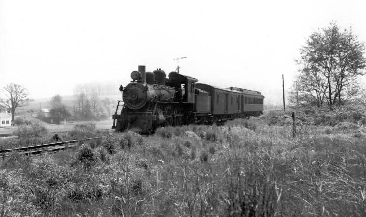 Ma&Pa no 6 with passenger train in 1949